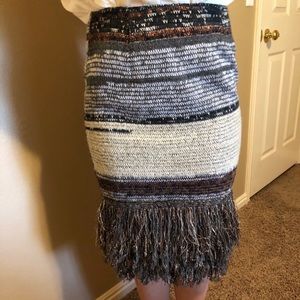 Anthropologie fringe skirt